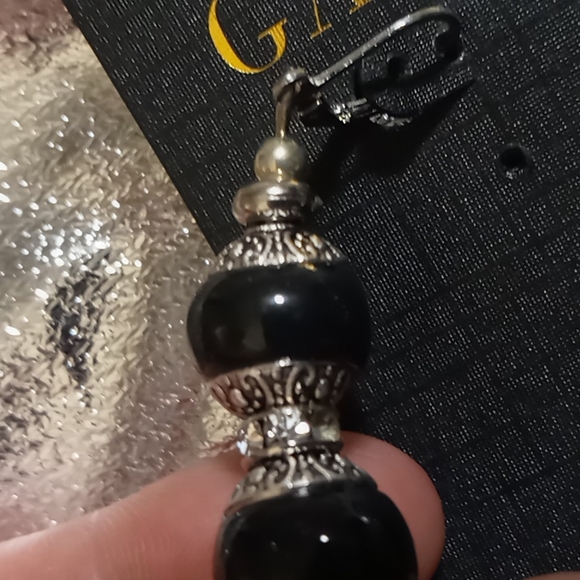 NEW! ♥️Graduated Chunky Black Lamp Drop Earrings! - Picture 5 of 5